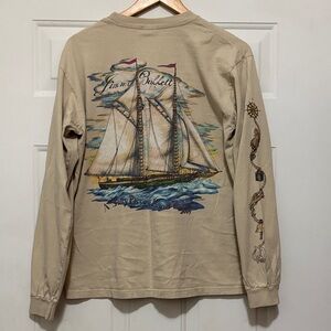 Vintage Jimmy Buffett Tan Long Sleeve Nautical Shirt